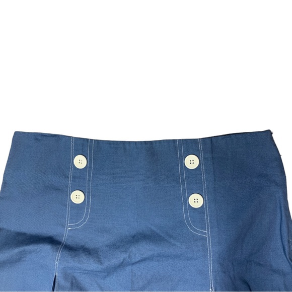 Y2K Academia Mini Skirt Buttons Pleats Blue Size 4 Liquid Cosplay Costume School - Picture 2 of 4